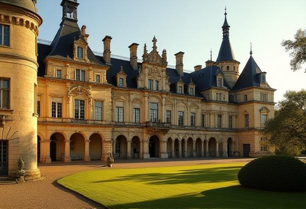 A stunning historical building in France, potentially a film location, symbolizing cinematic heritage.
